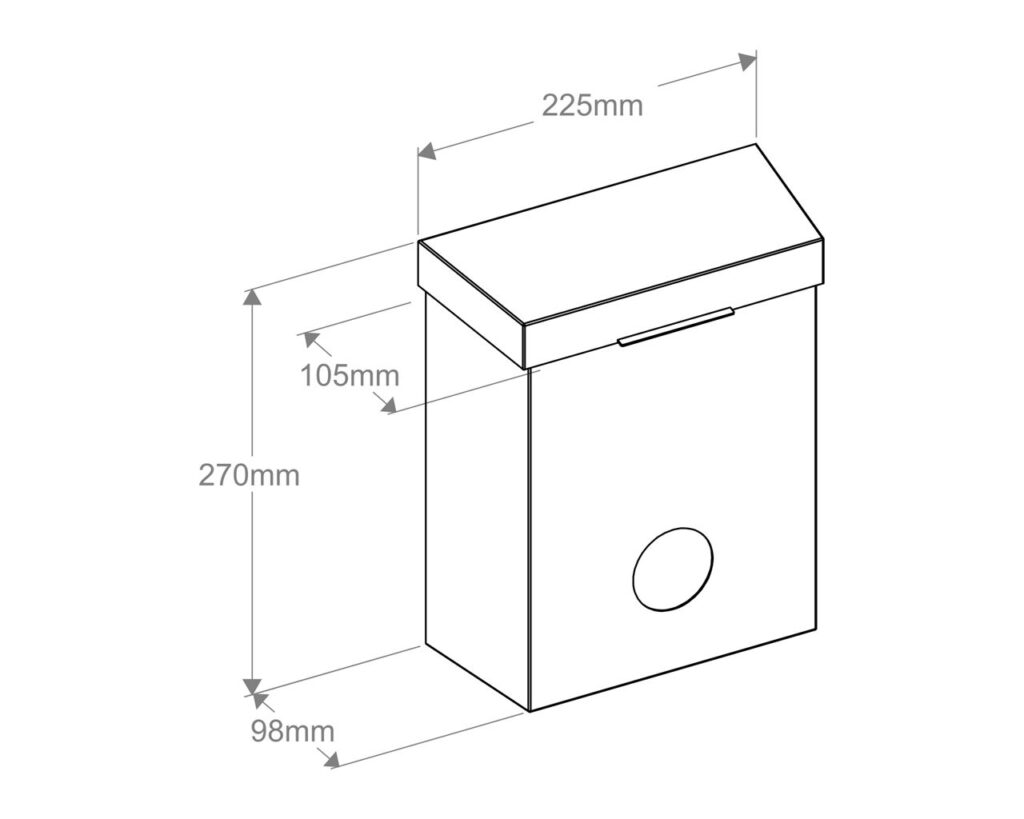 Kosz do damskich toalet MERIDA STELLA BLACK LINE z pojemnikiem na torebki higieniczne, pojemność 4,4 l, czarny