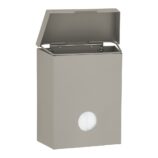 Kosz do damskich toalet MERIDA STELLA STONE GREY LINE z pojemnikiem na torebki higieniczne, pojemność 4,4 l, szary kamienny