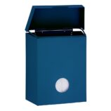 Kosz do damskich toalet MERIDA STELLA BLUE LINE z pojemnikiem na torebki higieniczne, pojemność 4,4 l, niebieski