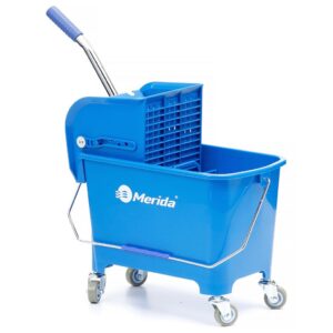 Wiadro 20l na kółkach samoskrętnych z wyciskarką i prasą do mopów