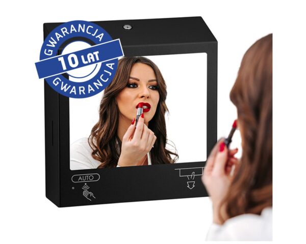 Pojemnik na ręczniki składane z bezdotykowym automatycznym dozownikiem mydła w pianie i z lustrem ze stali SuperMirror „3 w 1" MERIDA STELLA SLIM BLACK LINE COMBO, czarny Pojemnik na ręczniki składane z bezdotykowym automatycznym dozownikiem mydła w pianie i z lustrem ze stali SuperMirror „3 w 1" MERIDA STELLA SLIM BLACK LINE COMBO, czarny