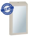 Pojemnik na ręczniki składane z lustrem ze stali SuperMirror „2w1" MERIDA STELLA SLIM SILK GREY LINE MEGA COMBO, szary jedwabisty