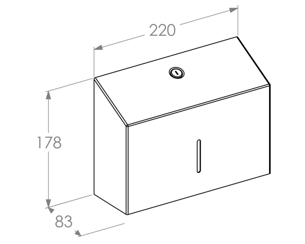 Pojemnik na ręczniki składane MERIDA STELLA SLIM Anti-FingerPrint MINI, stal matowa z powłoką AFP