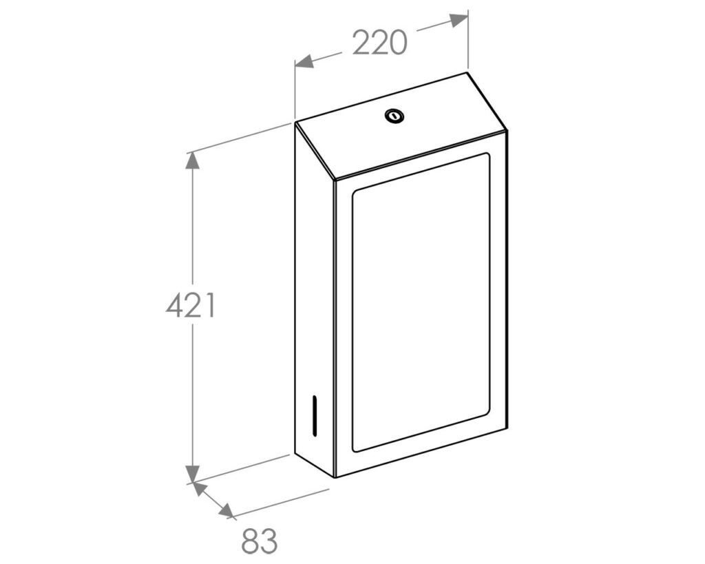 Pojemnik na ręczniki składane z lustrem ze stali SuperMirror „2w1" MERIDA STELLA SLIM MEGA COMBO, stal matowa