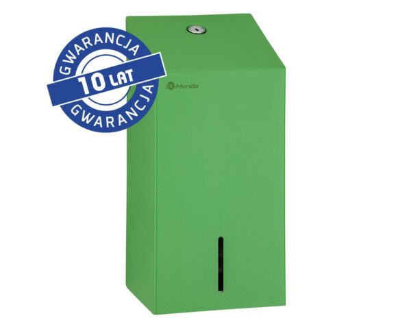 Pojemnik na papier toaletowy w listkach MERIDA STELLA GREEN LINE, pojemność do 450 szt., zielony Pojemnik na papier toaletowy w listkach MERIDA STELLA GREEN LINE, pojemność do 450 szt., zielony