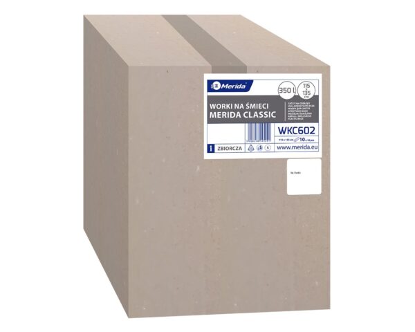 Worki na śmieci MERIDA, 115 x 135 cm, pojemność 350 l, rolka 10 szt., CZARNE, LDPE Worki na śmieci MERIDA, 115 x 135 cm, pojemność 350 l, rolka 10 szt., CZARNE, LDPE