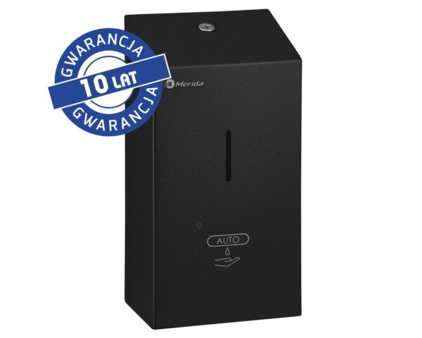 Bezdotykowy automatyczny dozownik mydła w pianie MERIDA STELLA AUTOMATIC BLACK LINE na jednorazowe wkłady 1000 g, czarny