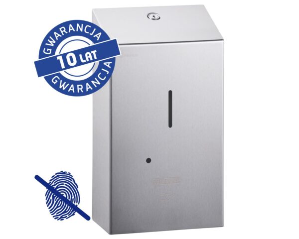 Bezdotykowy automatyczny dozownik mydła w płynie MERIDA STELLA AUTOMATIC Anti-FingerPrint, pojemność zbiornika 1000 ml, stal matowa z powłoką AFP