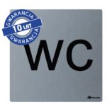 Piktogram - WC, wym. 95 x 95 x 2 mm, stal matowa