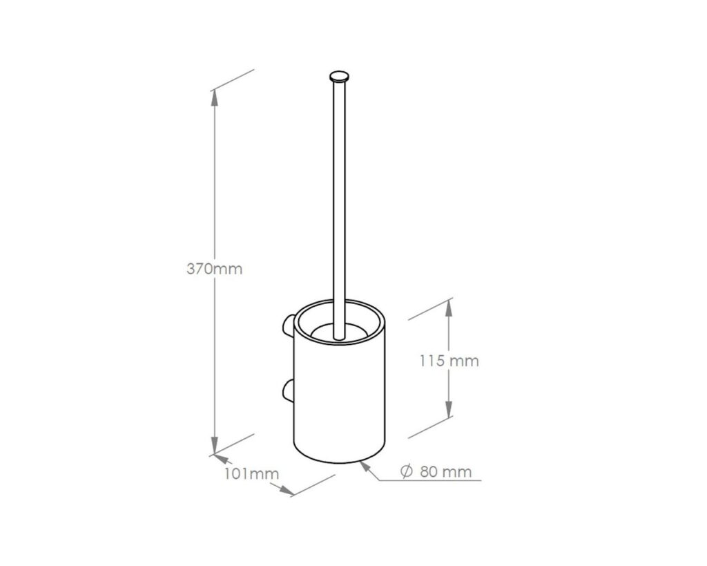 Szczotka do WC z uchwytem mocowanym do ściany, tuba krótka, MERIDA STELLA GREEN LINE, zielona