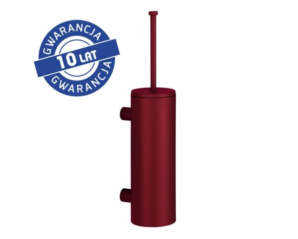 Szczotka do WC z uchwytem mocowanym do ściany, tuba z przykrywką, MERIDA STELLA RED LINE, czerwona Szczotka do WC z uchwytem mocowanym do ściany, tuba z przykrywką, MERIDA STELLA RED LINE, czerwona