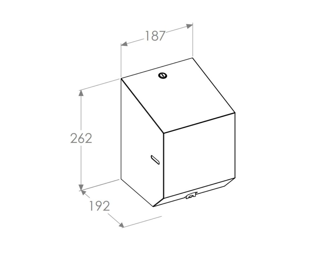 Pojemnik na ręczniki papierowe w rolach lub papier toaletowy w systemie listkowym MERIDA STELLA MINI, stal matowa