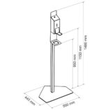 Stojak do dezynfekcji rąk z dozownikiem ze zbiornikiem 800 ml, z przyciskiem łokciowym MERIDA STELLA