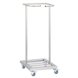 Stelaż na worki na kółkach, stal matowa