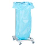 Stelaż na worki na kółkach, stal matowa