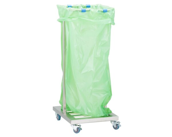 Stelaż na worki na kółkach, stal matowa Stelaż na worki na kółkach, stal matowa