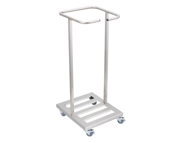 Stelaż na worki na kółkach, stal matowa