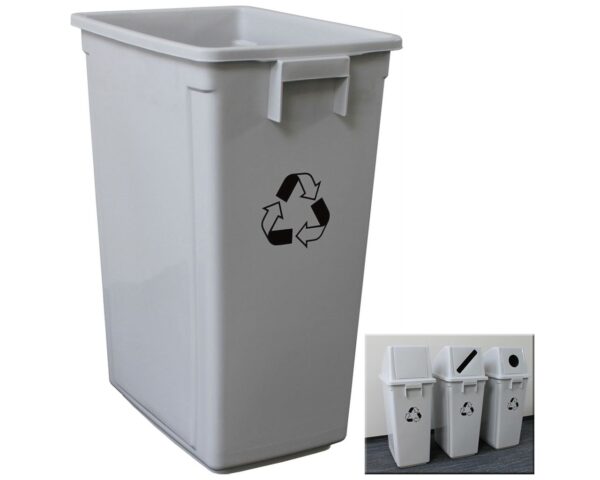 Kosz z tworzywa do segregacji odpadów duży, o pojemności 60 l