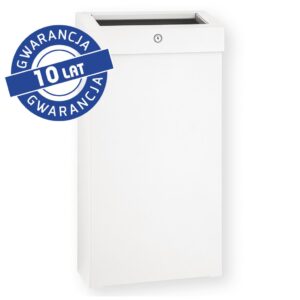 Kosz na odpady otwarty MERIDA STELLA SLIM WHITE LINE COMBO, pojemność 15 l, biały