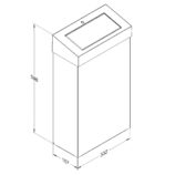 Kosz z uchylną pokrywą MERIDA STELLA SLIM, pojemność 27 l, stal matowa