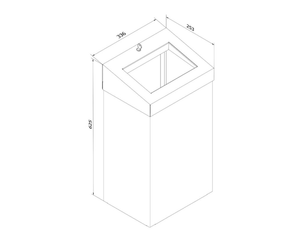 Kosz otwarty MERIDA STELLA - 45 l, stal matowa z powłoką AFP