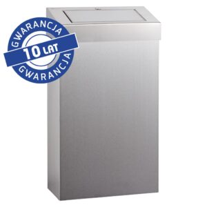 Kosz z uchylną pokrywą MERIDA STELLA SLIM, pojemność 27 l, stal matowa