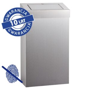 Kosz z uchylną pokrywą MERIDA STELLA SLIM Anti-FingerPrint, 27 l, stal matowa z powłoką AFP
