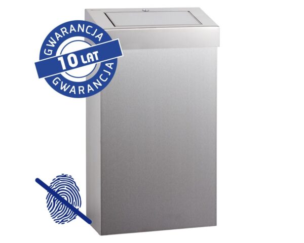 Kosz z uchylną pokrywą MERIDA STELLA SLIM Anti-FingerPrint, 27 l, stal matowa z powłoką AFP Kosz z uchylną pokrywą MERIDA STELLA SLIM Anti-FingerPrint, 27 l, stal matowa z powłoką AFP