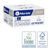 Papier toaletowy bez gilzy, MERIDA CLASSIC ECOLABEL, jednowarstwowy, biały, średnica 12 cm, długość 125 m, karton 18 rolek
