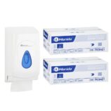 Pojemnik na papier toaletowy w listkach MERIDA TOP za 1 zł netto przy zakupie 2 kartonów papierów toaletowych MERIDA CLASSIC PKB401 (18 000 listków)