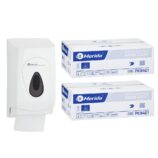 Pojemnik na papier toaletowy w listkach MERIDA TOP za 1 zł netto przy zakupie 2 kartonów papierów toaletowych MERIDA CLASSIC PKB401 (18 000 listków)