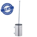 Szczotka do WC z uchwytem mocowanym do ściany, tuba krótka, stal polerowana