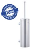 Szczotka do WC z uchwytem mocowanym do ściany, tuba z przykrywką, stal polerowana