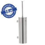 Szczotka do WC z uchwytem mocowanym do ściany, tuba z przykrywką, stal matowa