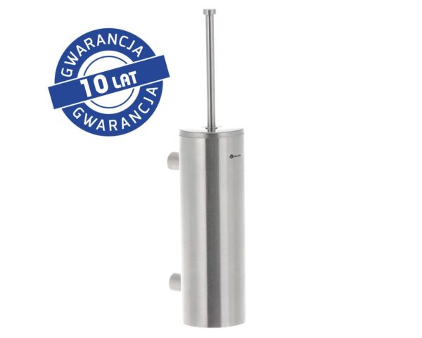 Szczotka do WC z uchwytem mocowanym do ściany, tuba z przykrywką, stal matowa Szczotka do WC z uchwytem mocowanym do ściany, tuba z przykrywką, stal matowa