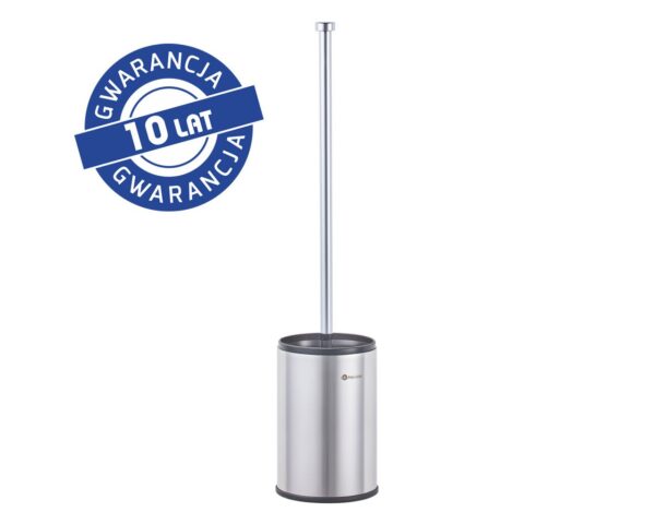 Szczotka do WC z uchwytem stawianym, tuba krótka, stal polerowana Szczotka do WC z uchwytem stawianym, tuba krótka, stal polerowana