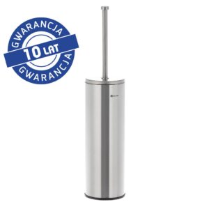 Szczotka do WC z uchwytem stawianym, tuba z przykrywką, stal matowa