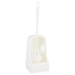 Szczotka do WC z uchwytem i z końcówką do czyszczenia wewnętrznej krawędzi muszli, kolor biały