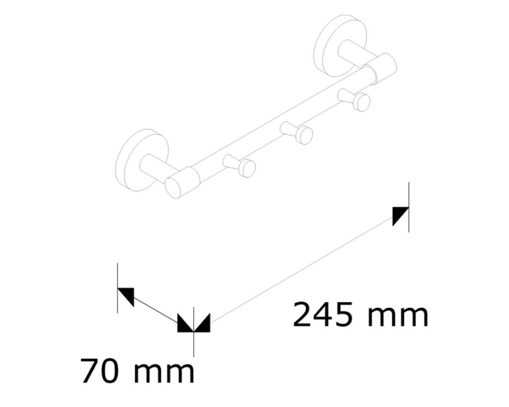 Drążek L200 mm z trzema zawieszkami MERIDA STELLA BLACK LINE, czarny