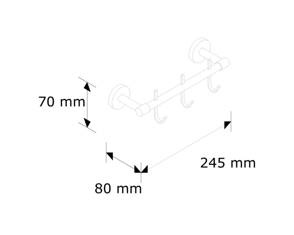 Drążek L200 mm z trzema haczykami MERIDA STELLA BLACK LINE, czarny