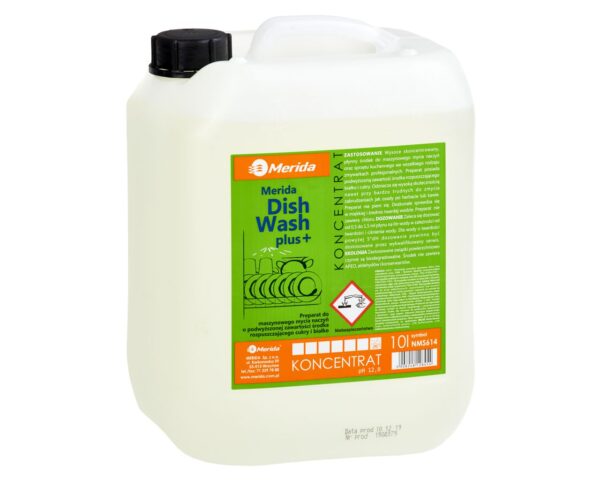 MERIDA DISH WASH PLUS, środek do mycia naczyń w zmywarkach przemysłowych, kanister 10 l