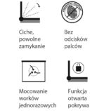 Kosz pedałowy TOP SILENT LUNA, pojemność 30 l, stal matowa