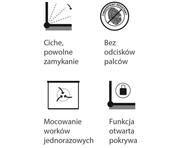 Kosz pedałowy TOP SILENT LUNA, pojemność 20 l, stal matowa Kosz pedałowy TOP SILENT LUNA, pojemność 20 l, stal matowa