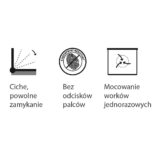 Kosz pedałowy TOP SILENT LUNA, pojemność 8 l, metalowy, biały