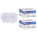 Pojemnik na dwie rolki papieru toaletowego bez gilzy MERIDA HARMONY za 50 zł netto przy zakupie 2 kartonów papieru toaletowego MERIDA TOP PTB301 (36 x 85 m = 3060 m, 12 240 listków)