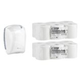 Pojemnik na ręczniki w roli CENTER PULL biały za 75 zł netto przy zakupie 2 opakowań ręczników w roli MERIDA ECONOMY MINI REB702 (12 x 210 m = 2520 m)