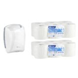 Pojemnik na ręczniki w roli CENTER PULL biały za 75 zł netto przy zakupie 2 opakowań ręczników w roli MERIDA TOP MINI RTB704 (12 x 130 m = 1560 m)