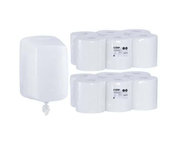 Pojemnik na ręczniki w roli MERIDA HARMONY za 50 zł netto przy zakupie 2 opakowań ręczników w roli MERIDA ECONOMY CENTER PULL MAXI REB701 (12 x 320 m = 3 840 m)