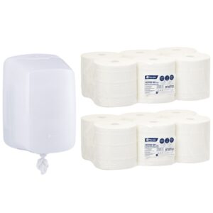 Pojemnik na ręczniki w roli MERIDA HARMONY za 50 zł netto przy zakupie 2 opakowań ręczników w roli MERIDA OPTIMUM MAXI ROB105 (12 x 150 m = 1 500 m)