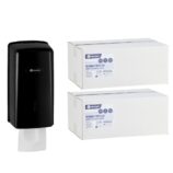 Pojemnik na papier toaletowy w listkach MERIDA ONE za 1 zł netto przy zakupie 2 kartonów papierów toaletowych MERIDA PREMIUM PPB401 (9 600 listków)